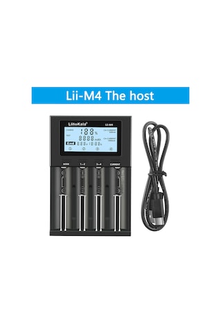 Lıtokala Lıı-m4 4 Yuvalı Pil Şarj Cihazı Lcd Ekranlı 18650 26650 14500 Aa Aaa Lityum Nimh Pil Akıllı Şarj Edilebilir Pil Şarj Cihazı