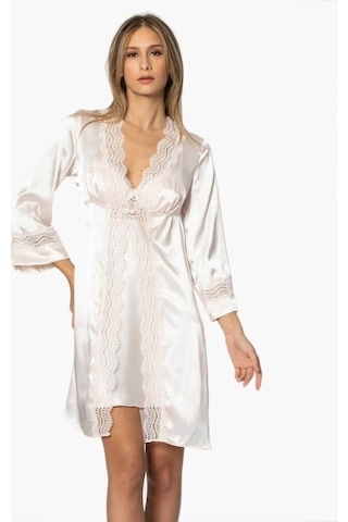 Pierre Cardin 6010 İpek Saten 6 Lı Gecelik Sabahlık Pijama Takım