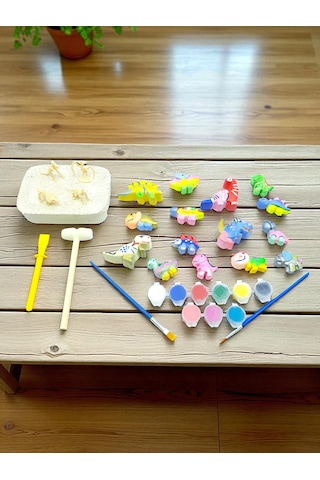 Dinazor Fosil Kazı Seti Ve Dinazor Boyama Seti Bir Arada ...