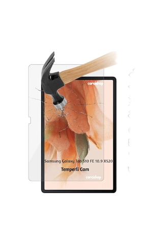 Samsung Galaxy Tab S10 Fe 10.9 Sm-x520 İle Uyumlu Kırılmaz Tablet Temperli Cam Ekran Koruyucu