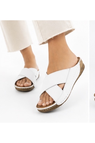 N Napa Shoe Np.312.beyaz Deri Terlik