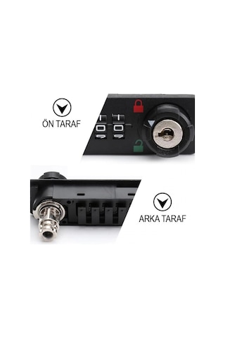 Powermaster Pm-26731 4 Haneli Şifreli Ve Anahtarlı Mekanik Siyah Çekmece Dolap Kilidi Sol