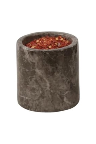 Roza Mermer Baharatlık 8x8 Cm Mermer Tuzluk Masaüstü Baharatlık Kahverengi Genel