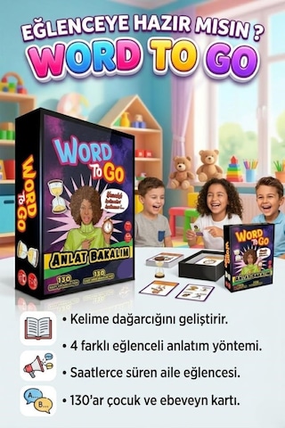 Word To Go 720 Gizli Kelimeli 3600 Anahtar Kelimeli 260 Kartlı Eğitici 4+ Kişilik Aile Kutu Oyunu