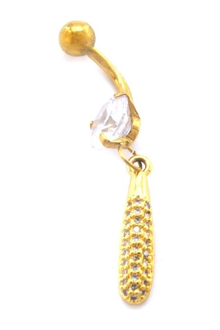 Ferizz Altın Kaplama Zirkon Taşlı Piercing Prc-123