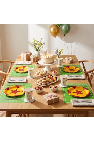Play Sarı Kırmızı Kağıt Tabak 26 Cm 12'li Paket Beyaz