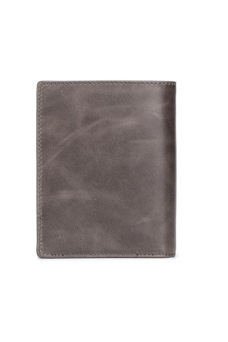 Hangfox Erkek Deri Cüzdan, 15 Kartlık, 2 Para Çantası, Kimlik Penceresi, Anti-kaçırma, Gri Renk, Kalın Ve Sağlam Tasarım Gri