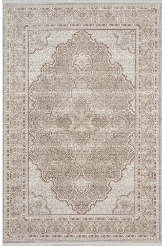 Matris Mı004r Krem Kahve Halı Modern Pamuk Taban Akrilik Tozuaz Salon Yatak Odası Koridor Halısı-1332