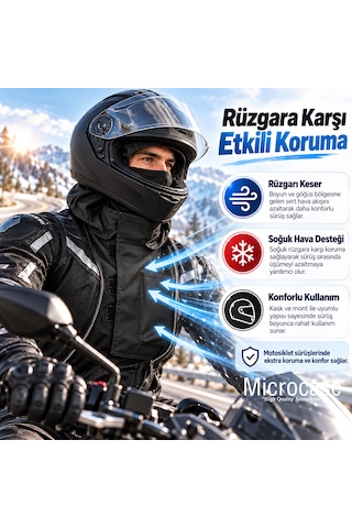 Microcase Motosiklet Kapüşonlu Kışlık Boyunluk Ve Göğüs Koruyucu Rüzgar Kesici Su İtici Cırtlı Sürücü Göğüs Koruyucu Al7038 0