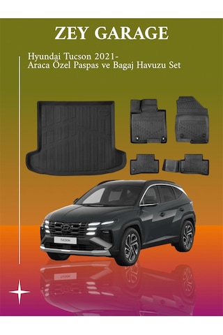 Hyundai Tucson 2021- Uyumlu Araca Özel Lüx 4d Paspas Ve Bagaj Havuzu Set