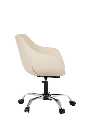 Monoko Deri Çalışma Sandalyesi Bej