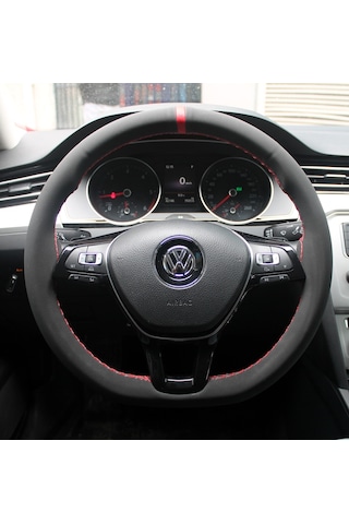 Alcantra Yüzük Model Dikmeli Direksiyon Kılıfı