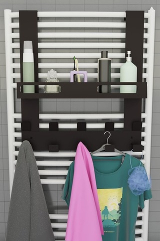 Risingmaber Siyah Raflı Havlupan Askısı Banyo Petek Askısı Ve Raflı Havlu Askılığı, Banyo Peteği Askılığı Diğer