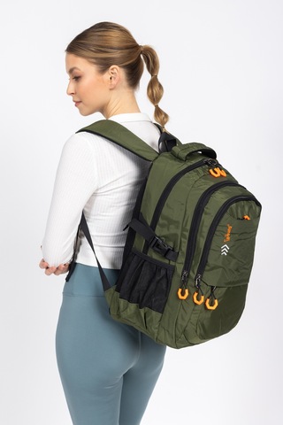 Fermuarlı Geniş Bölmeli Spor & Okul Sırt Çantası Hafif, Ergonomik Ve Dayanıklı Tasarım - Haki Haki