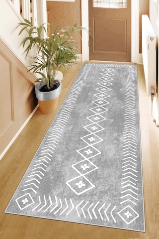 West Home Makinede Yıkanabilir Kaymaz Taban Leke Tutmaz Modern Kesme Yolluk Mutfak Yolluk Halı Yolluk Wh 375 Grey Yolluk