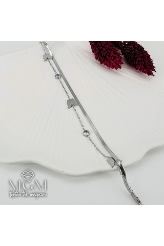 Mepa Rodyum Çelik Bileklikler 16+5 Cm Uzatma Payı - Kbl0149 Najmaddin Altın