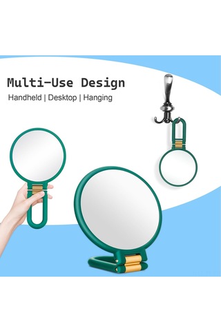 Yifomall Çift Taraflı Taşınabilir Yeşil Makyaj Aynası, 30x Büyütme Özelliği İle Pratik Kullanım