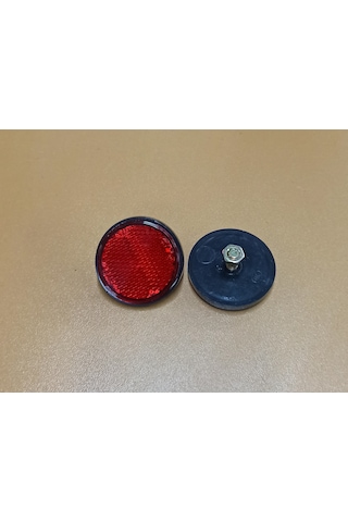 Yuvarlak Reflektör Kırmızı Renk 6mm Vidalı 2 Adet