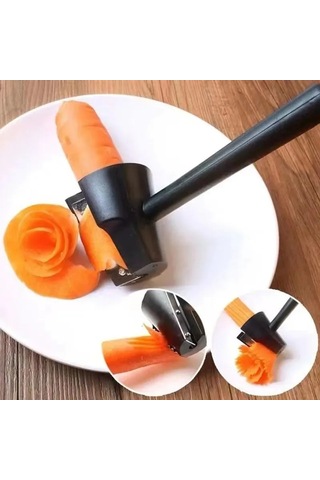 Ximistore9 Sebze Ve Meyve Kesici Aksesuarı 3'lü Set - Spiralli, Dilimli Ve Rulo Şekillendirici Mutfak Aleti Siyah