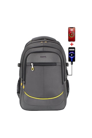 Case Club Dada 09 Dağcı Seyahat Günlük Sırt Çantası 60 Litre 17,3 İnç Darbe Emici Koruma Su Geçirmez Kumaş Gri