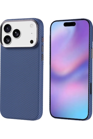 Techaks Apple Uyumlu iPhone 17 Pro Max Kılıf M-safe Şarj Özellikli Karbon Fiber Görünümlü Tchs Nekst Kapak - Bej Bej