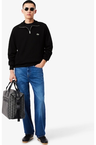 Lacoste Yarım Fermuar Sweatshirt Siyah