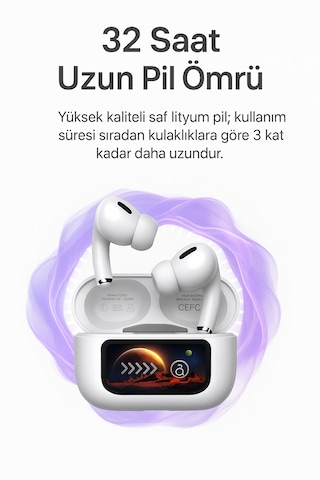 Qasul 13806 Anc Gürültü Engelleyici Ekranlı Kablosuz Kulaklık