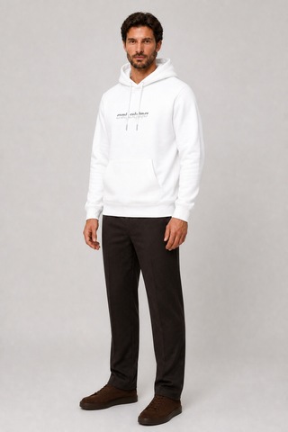 Redline Consume Erkek Regular Fit Kapüşonlu Sweatshirt Beyaz