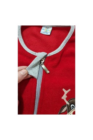 Lilymoon Noel Temalı Geyikli Bebek Tulum Polar Yılbaşı Kırmızı