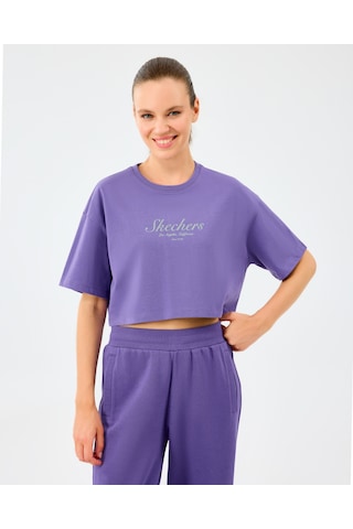 Skechers W Heavy Fabric T-shirt Kadın Mor Tshirt S2520183-0277