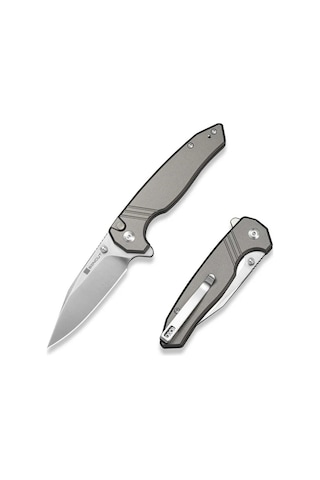 Sencut Selkyris Gray Aluminum Handle Satin Finished D2 Blade Kamp Çakı Gri