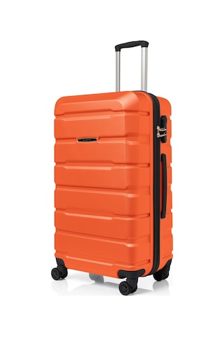 Unisex 4 Tekerli Kilitli Büyük Boy Valiz Bavul Turuncu