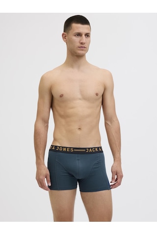 Jack & Jones Erkek Düz Renk 5'li Boxer Paketi - Blue - 12293348 Blue Wing Teal