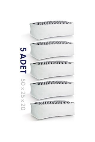 Vedsey 5'lü Lacivert 50x25x20 Cm & Dolap İçi - Organizer Düzenleyici Hurç Beyaz