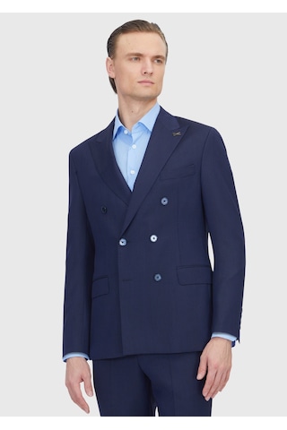 Ramsey Lacivert Zeroweight Slim Fit Yün Karışımlı Takım Elbise