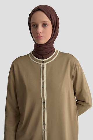 Armine Trend Biye Detaylı Triko Hırka Taş 25kt501