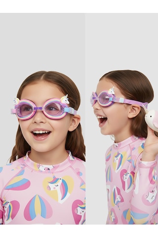 Denokids Kız Çocuk Deniz Gözlüğü Anti-fog Unicorn Renkli