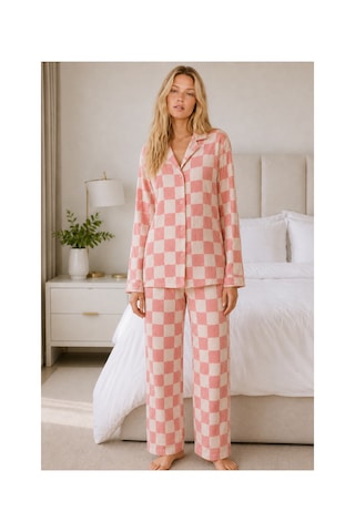 Fit Women Kadın Casual Esnek Bol Pembe Pijama Takımı 4670