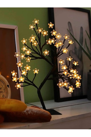 Greentech Dekoratif Kiraz Ağacı Masaüstü Usb Led Lamba / Gt-cl16 Siyah