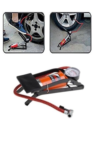 Oto Araç Lastik Pompası Ayak Hava Pompası Top Lastik Hava Şişirme Bisiklet Motosiklet Lastik Şişirme 1