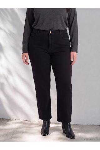 Lcw Curve Siyah Büyük Beden Straight Fit Kadın Jean Pantolon