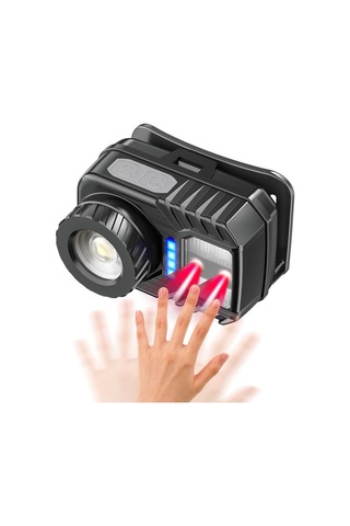 Peakstar Ps-571 Sensör Xpg Cob Led Usb Şarj Edilebilir Lityum Pilli Zoomlu Kafa Lambası Çok Renkli