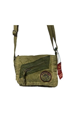 Vintage Küçük Salaş Unisex Günlük Çapraz Postacı Çantası S Boy 26x20cm Haki