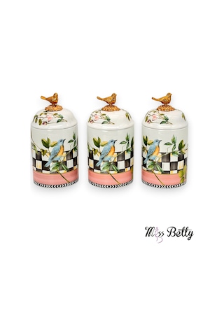 Miss Betty Paradise Büyük Porselen Baharat Takımı 3'lü Diğer