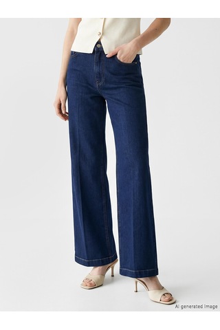 Lcw Comfort İndigo Wideleg Fit Kadın Jean Pantolon