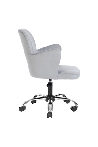 Markaelz Krom Metal Ayaklı Ofis Çalışma Sandalyesi Kelebek Gri