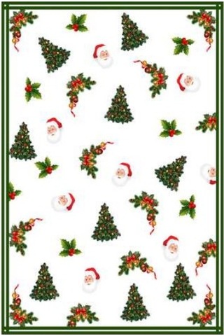 Hzr Yılbaşı Desenli Masa Örtüsü Noel Masa Örtüsü 120x160cm Çok Renkli