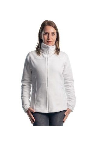 Şensel, Kadın Polar Mont, Beyaz -99E310- Cepli,Fermuarlı,Outdoor