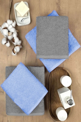 4 Lü Banyo Havlusu Takımı Soft Büyük Havlulu Pamuklu Havlu Seti 90x150 Cm Gri 001