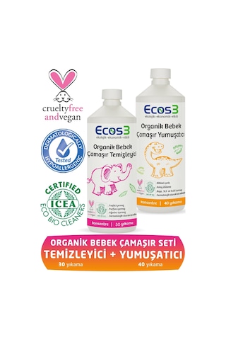 Ecos3 Organik Bebek Çamaşır Seti 2'li
